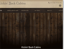 Tablet Screenshot of kickinbackcabins.com